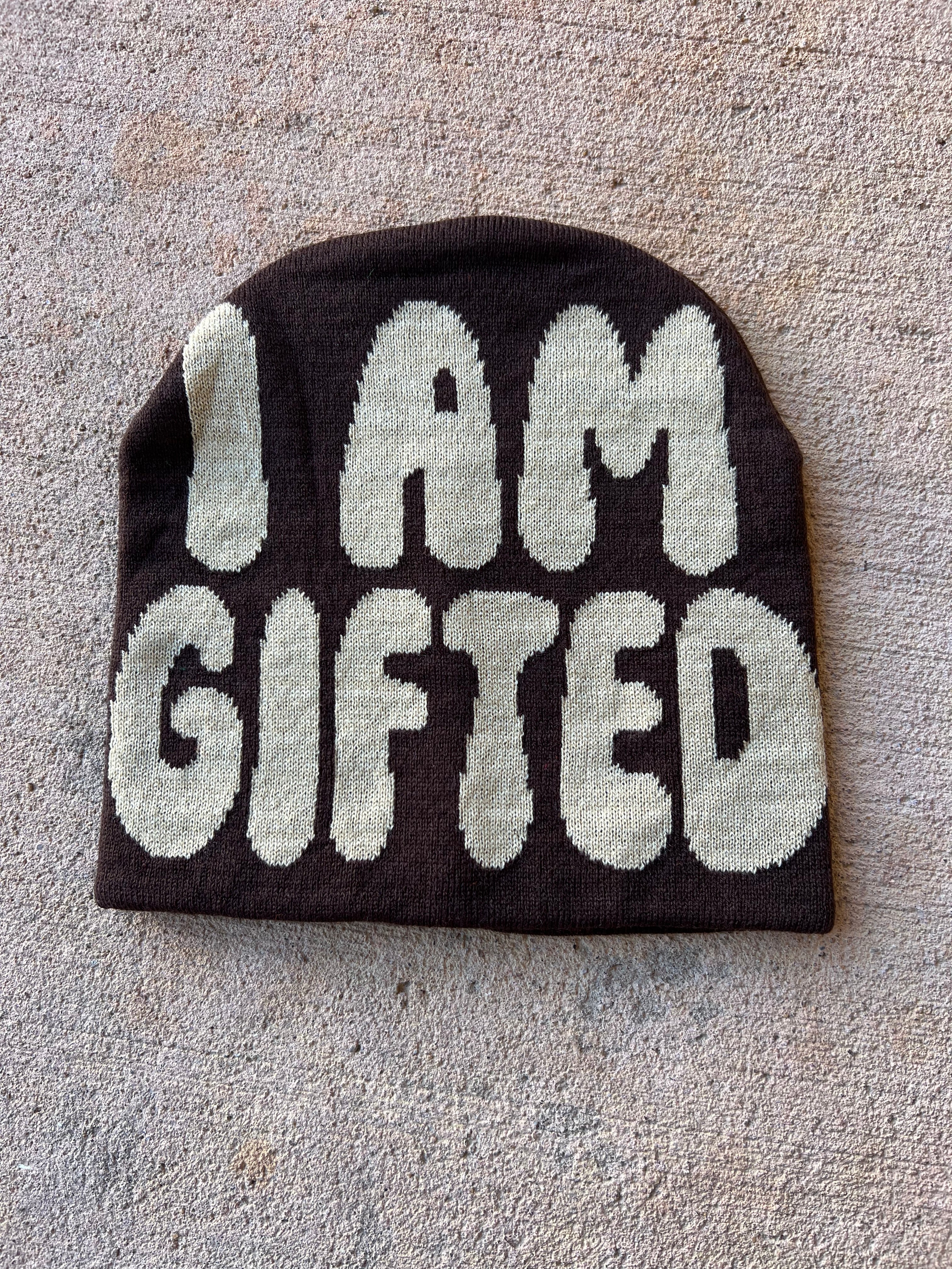 I AM GIFTED Beanie (Coffee Brown)