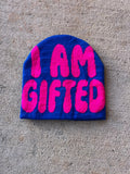 I AM GIFTED Beanie (Bubble Gum Blue)
